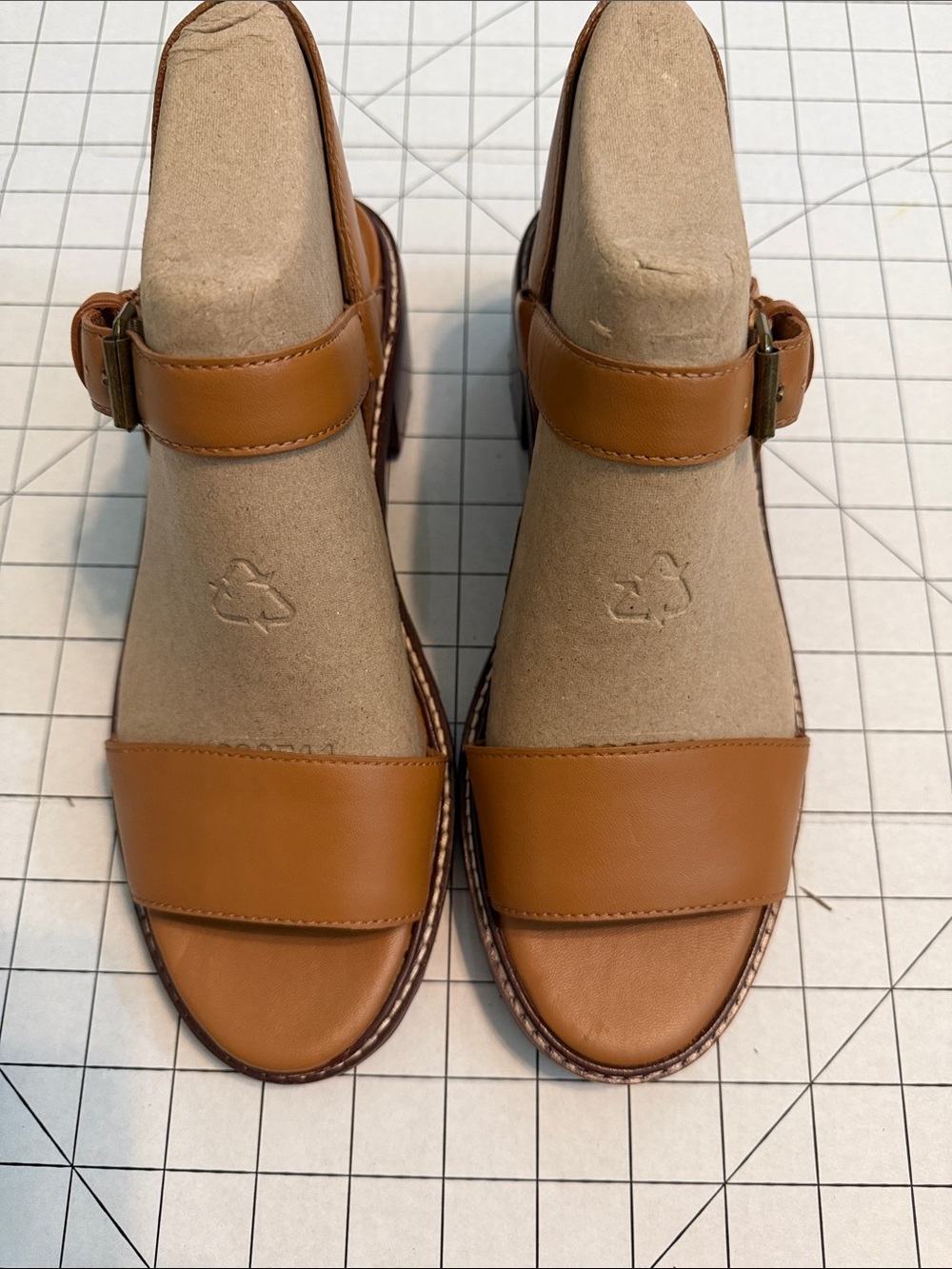 Madewell Tan Leather Block Heel Sandals